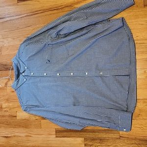 Nautica mens XXL casual button-down classic fit stretch. Blue/white gingham.